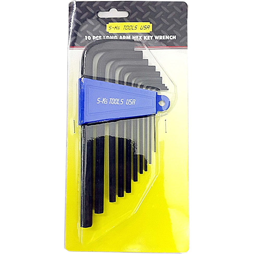 S-Ks 10pcs. HW-7310S Long Arm Hex Allen Wrench Key (1/16 S-Ks 10pcs. HW-7310S Long Arm Hex Allen Wrench Key (1/16